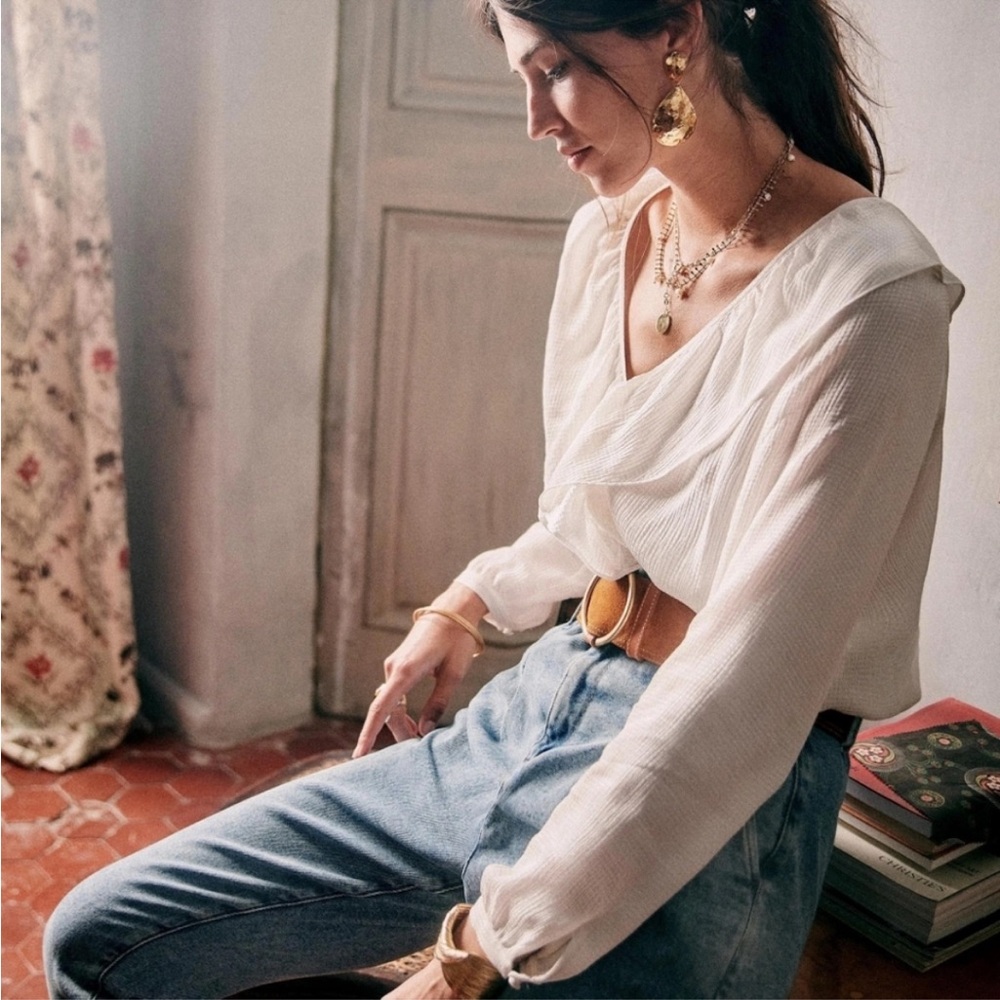 Sezane Priscille silk Blouse size 36 - Picture 5 of 16